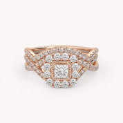 IGI Certified Infinity Halo Bridal Set Ring