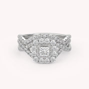 IGI Certified Infinity Halo Bridal Set Ring