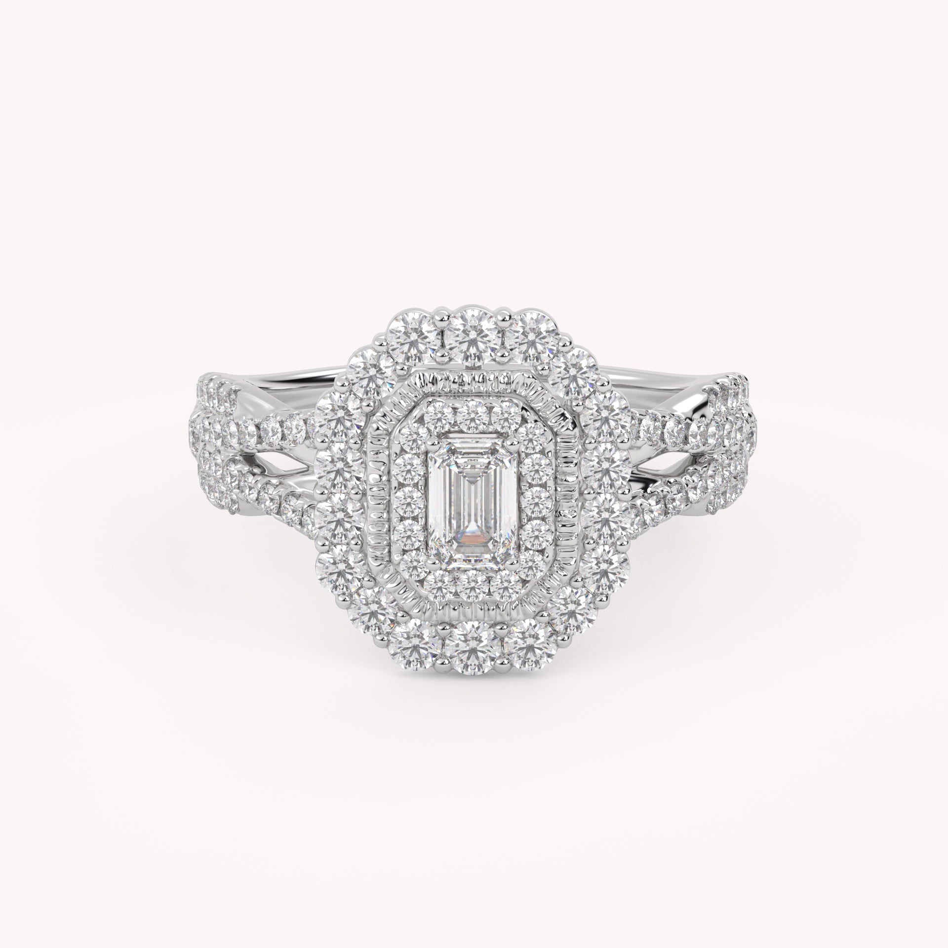 IGI Certified 0.95 Carat Emerald & Round Lab Diamond Ring