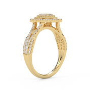 IGI Certified 0.95 Carat Emerald & Round Lab Diamond Ring
