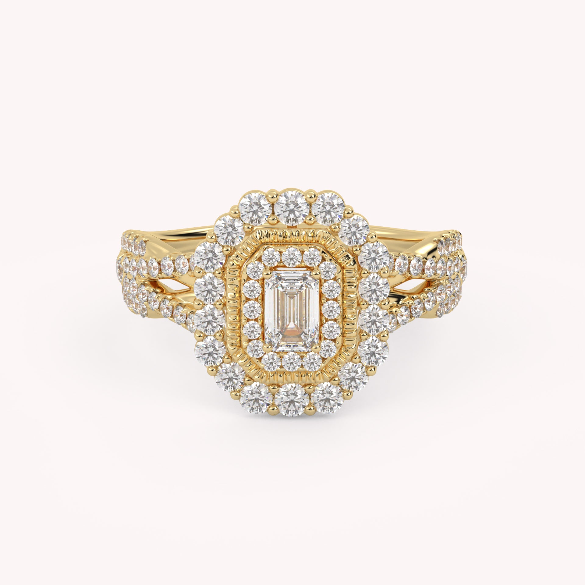 IGI Certified 0.95 Carat Emerald & Round Lab Diamond Ring