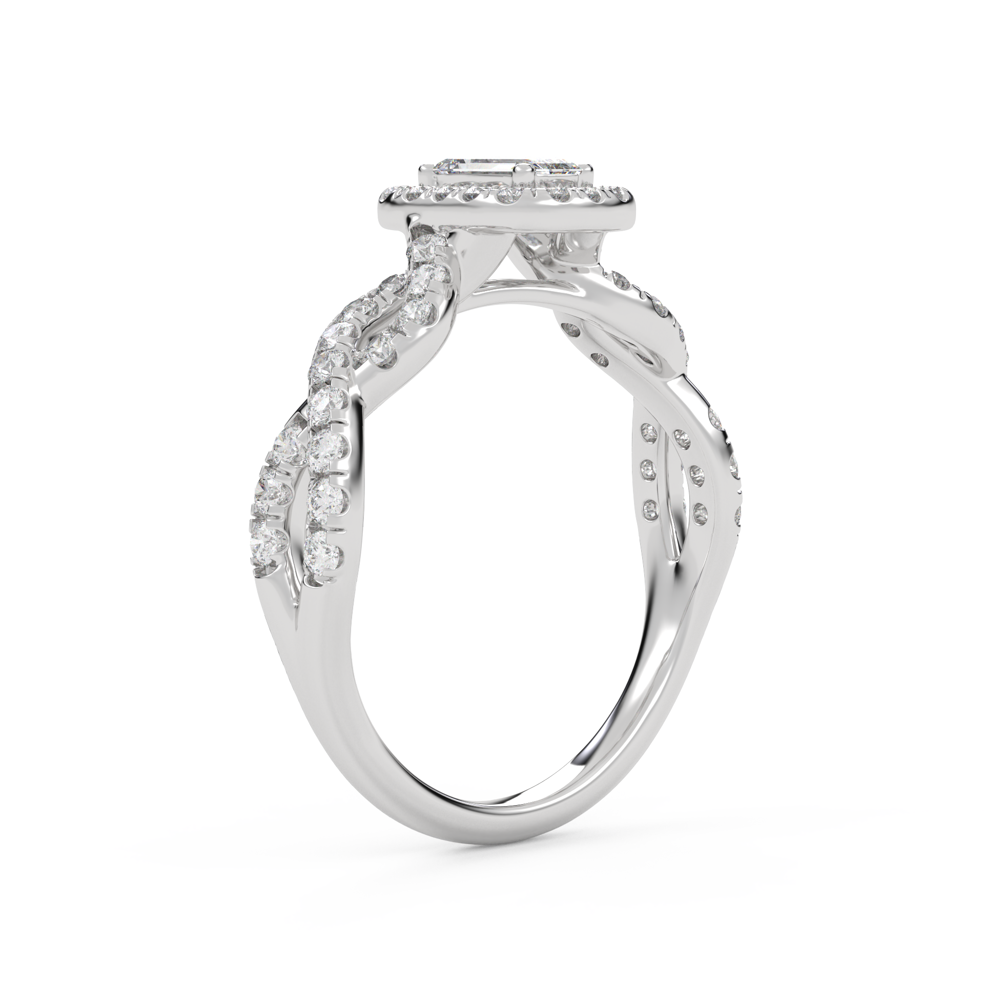 IGI Certified Emerald Diamond Engagement Ring