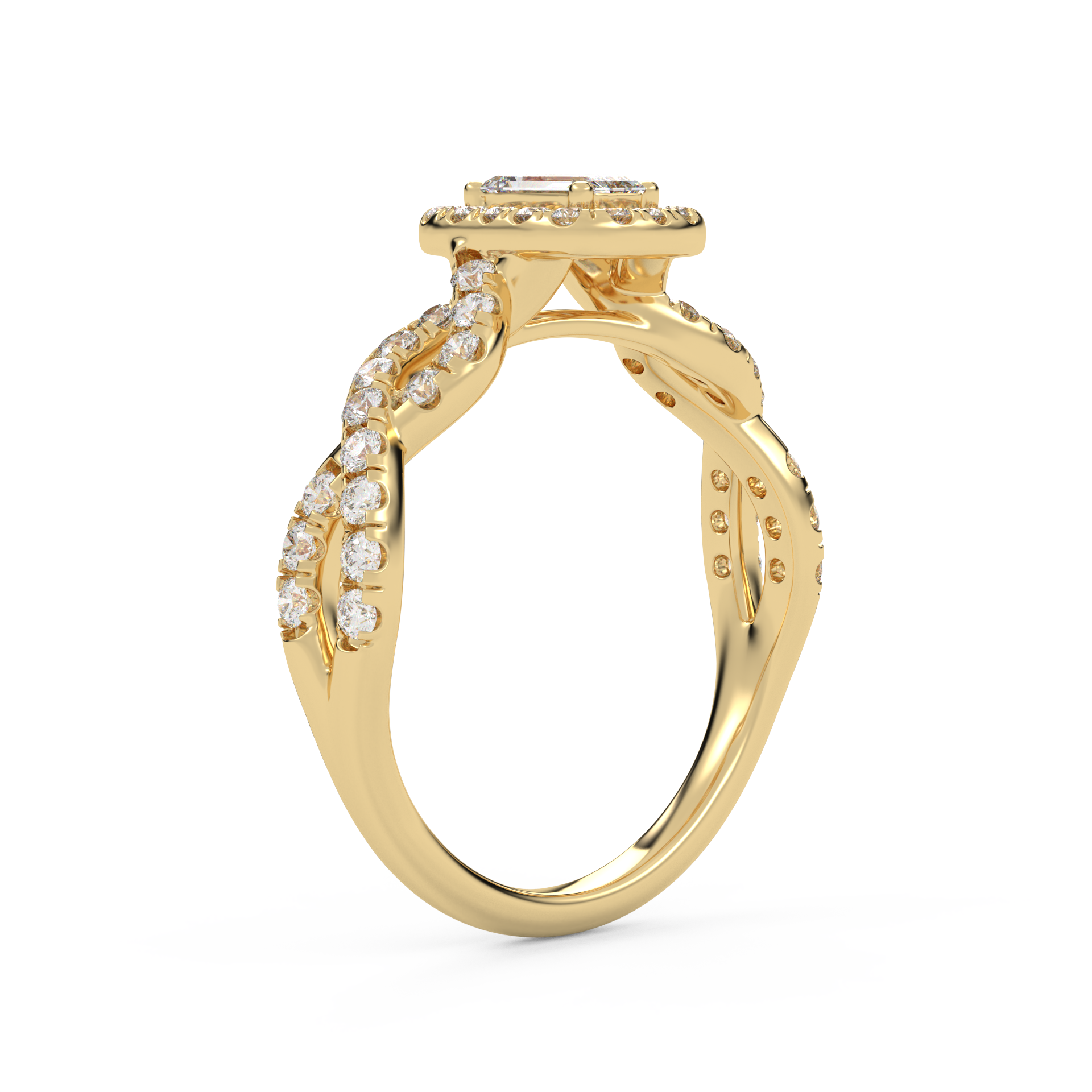 IGI Certified Emerald Diamond Engagement Ring