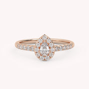 IGI Certified Teardrop Halo Ring