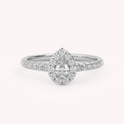 IGI Certified Teardrop Halo Ring