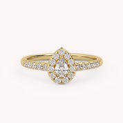 IGI Certified Teardrop Halo Ring