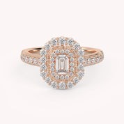 Emerald & Round 0.95 Carat Lab Diamond Ring – IGI Certified