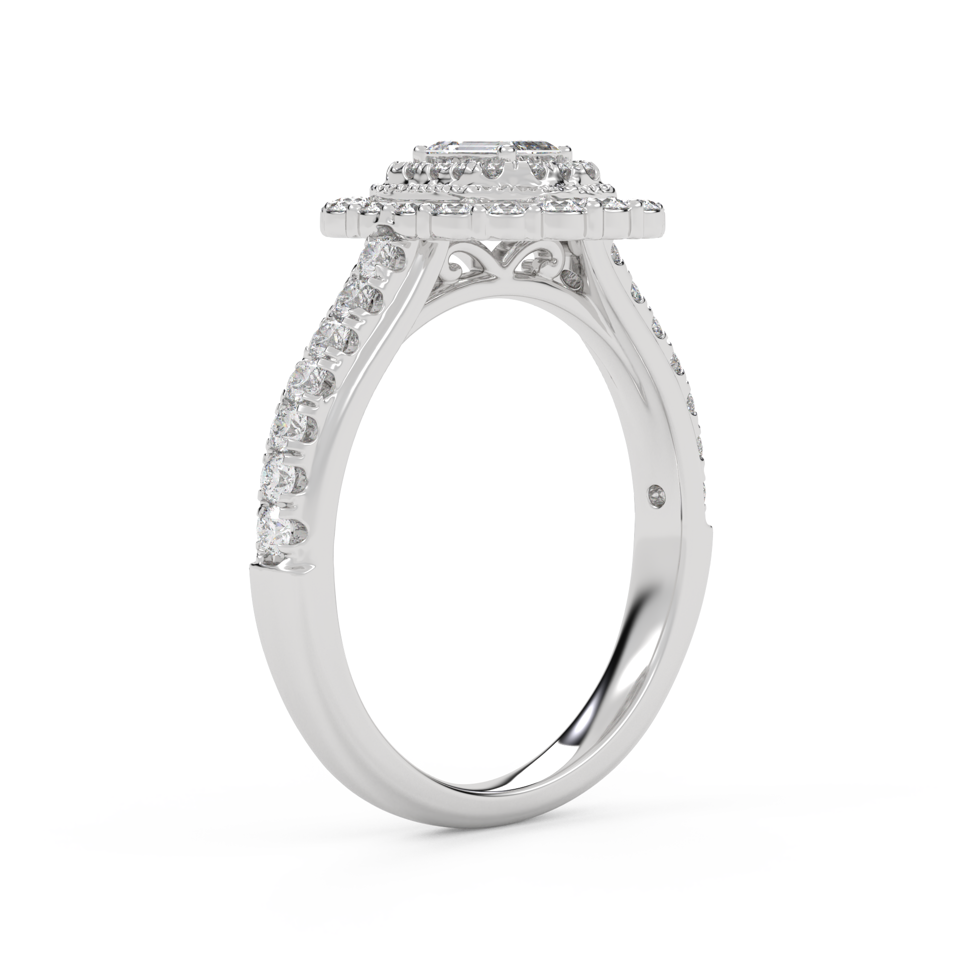 Emerald & Round 0.95 Carat Lab Diamond Ring – IGI Certified