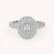 Emerald & Round 0.95 Carat Lab Diamond Ring – IGI Certified