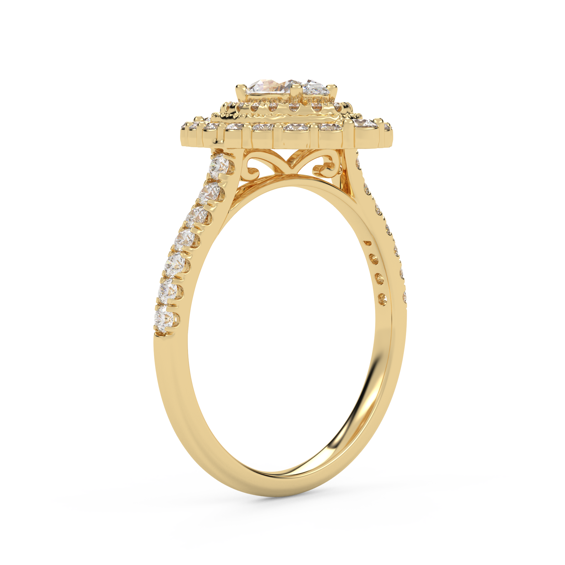 Affy R Oval & Round 1.05 Carat Double Halo Ring – IGI Certified – AFFY