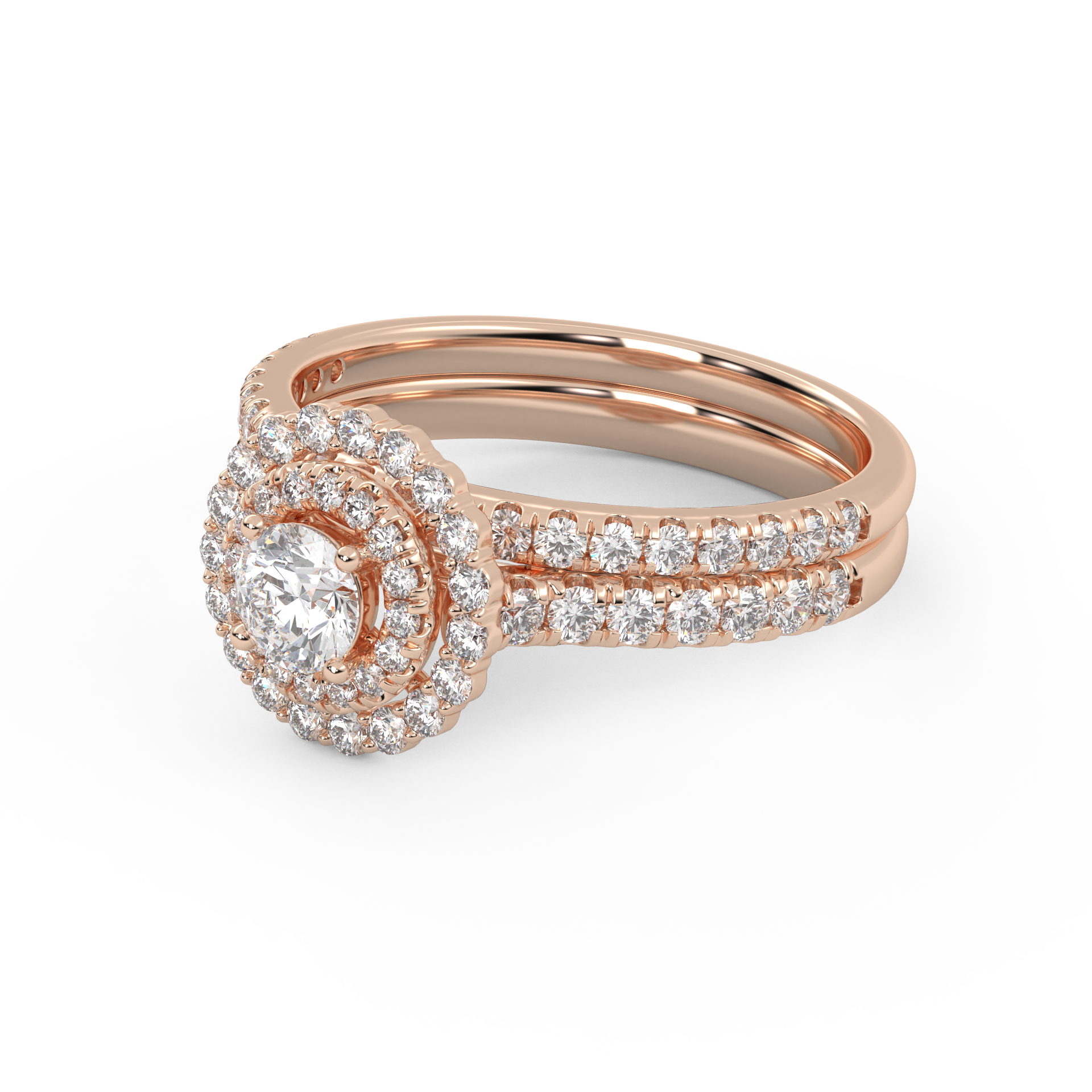 Round Diamond IGI Bridal Set Ring