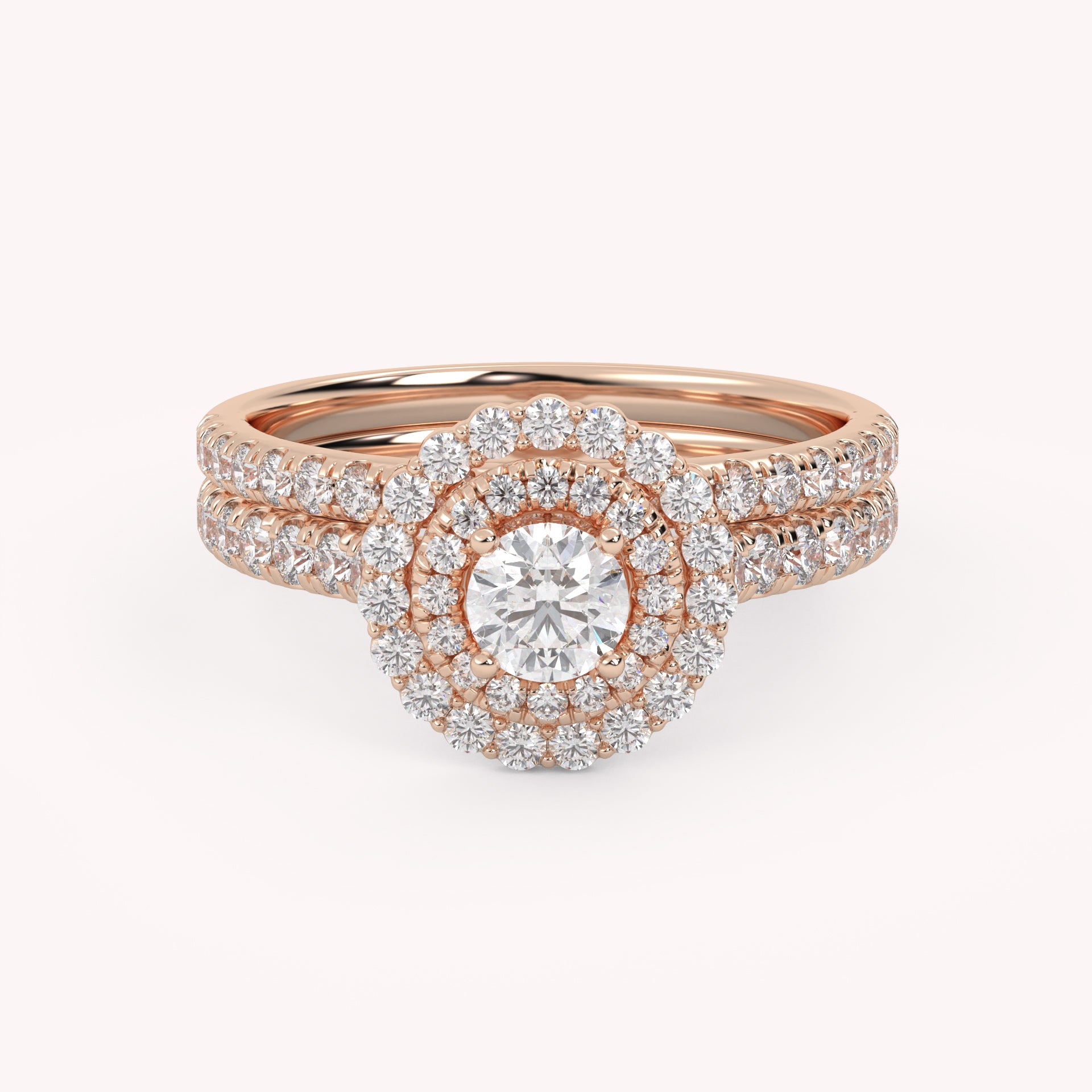 Round Diamond IGI Bridal Set Ring