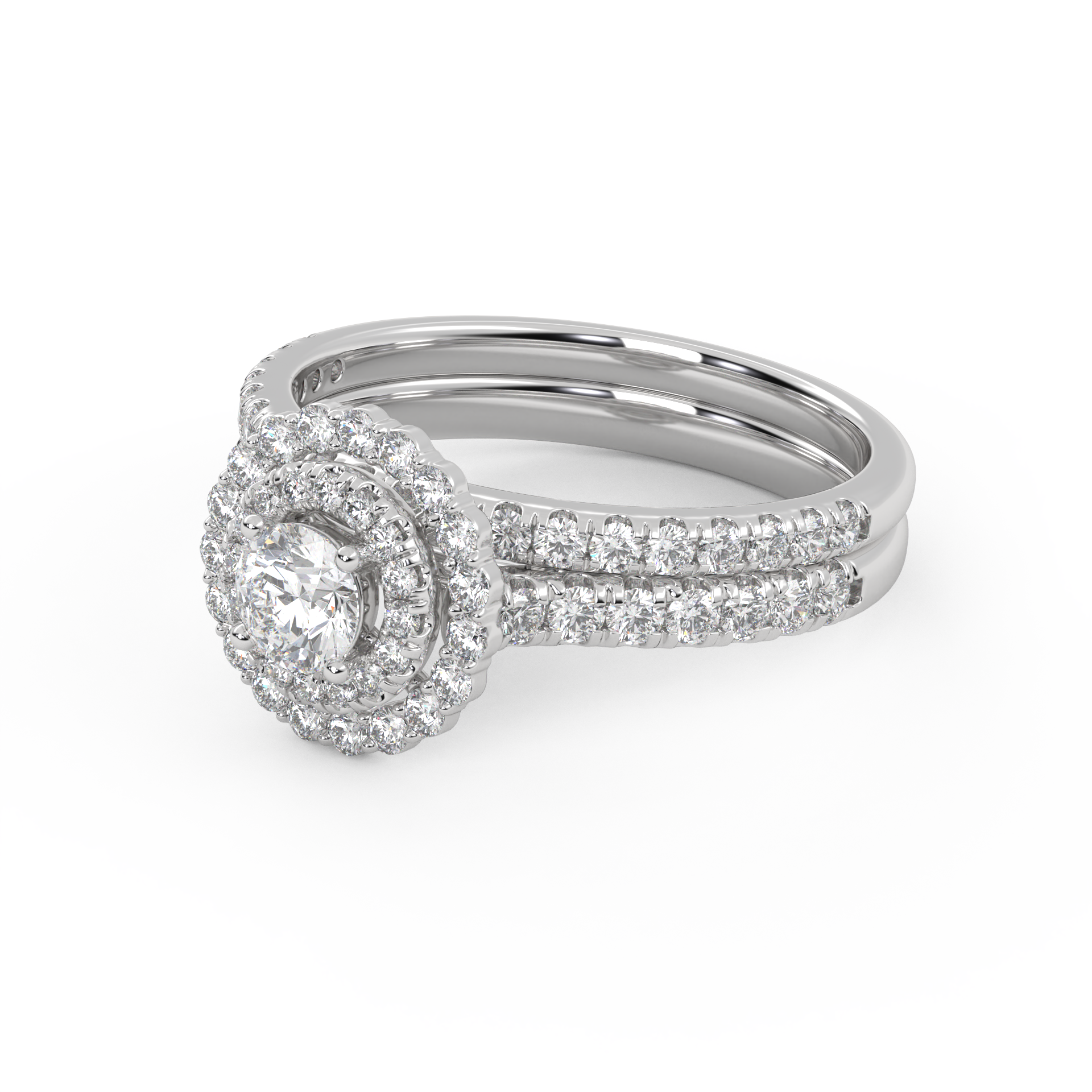 Round Diamond IGI Bridal Set Ring