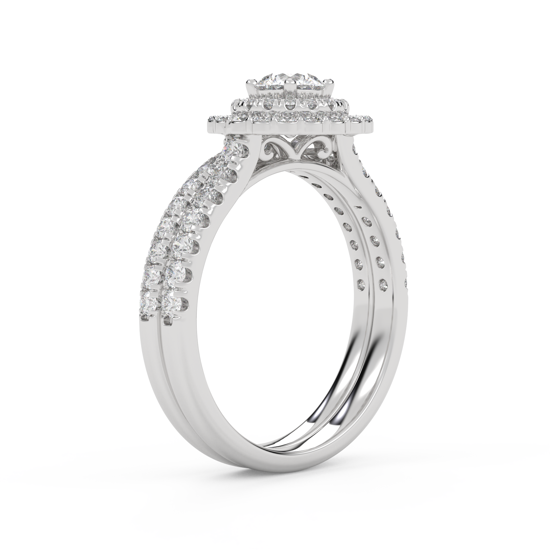 Round Diamond IGI Bridal Set Ring