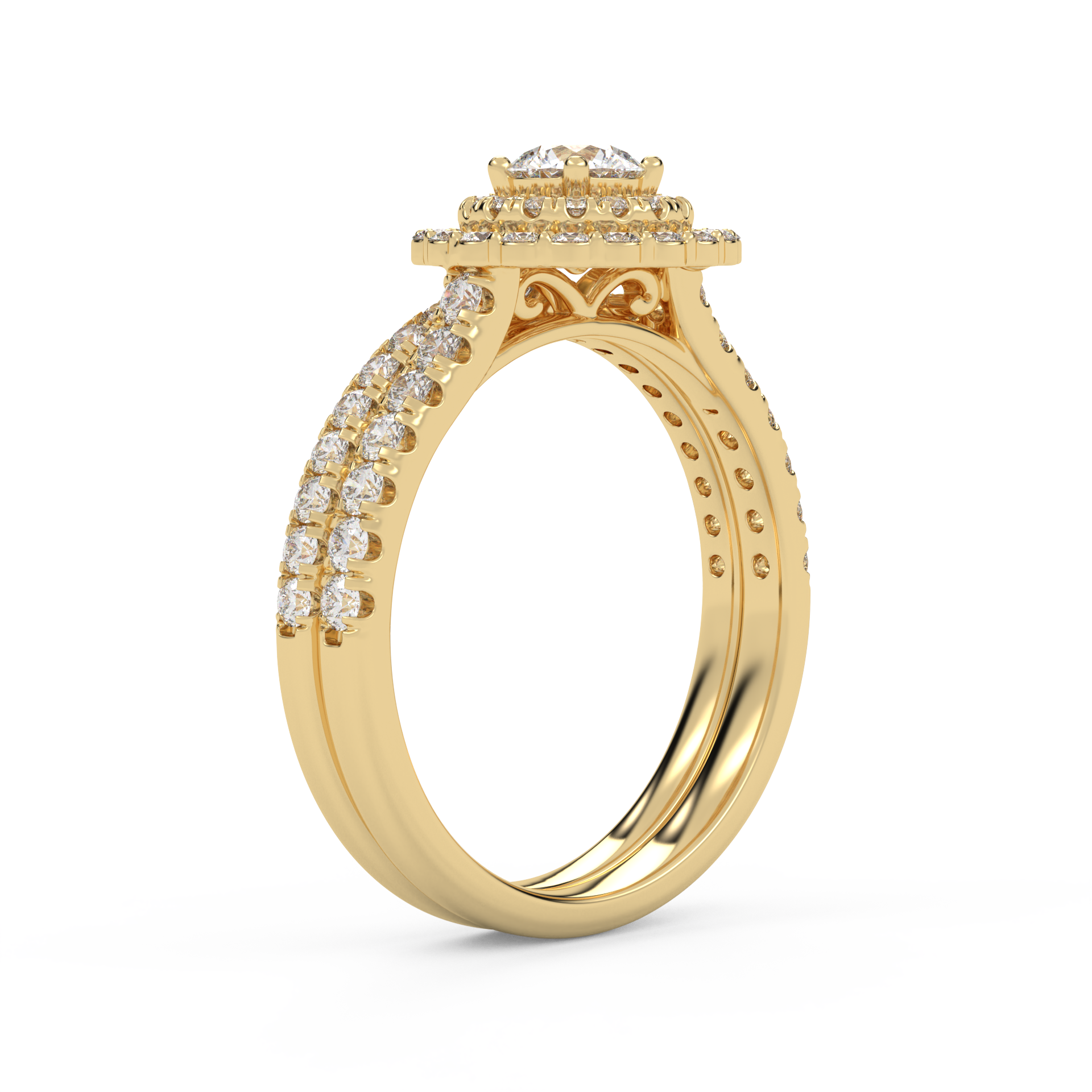Round Diamond IGI Bridal Set Ring