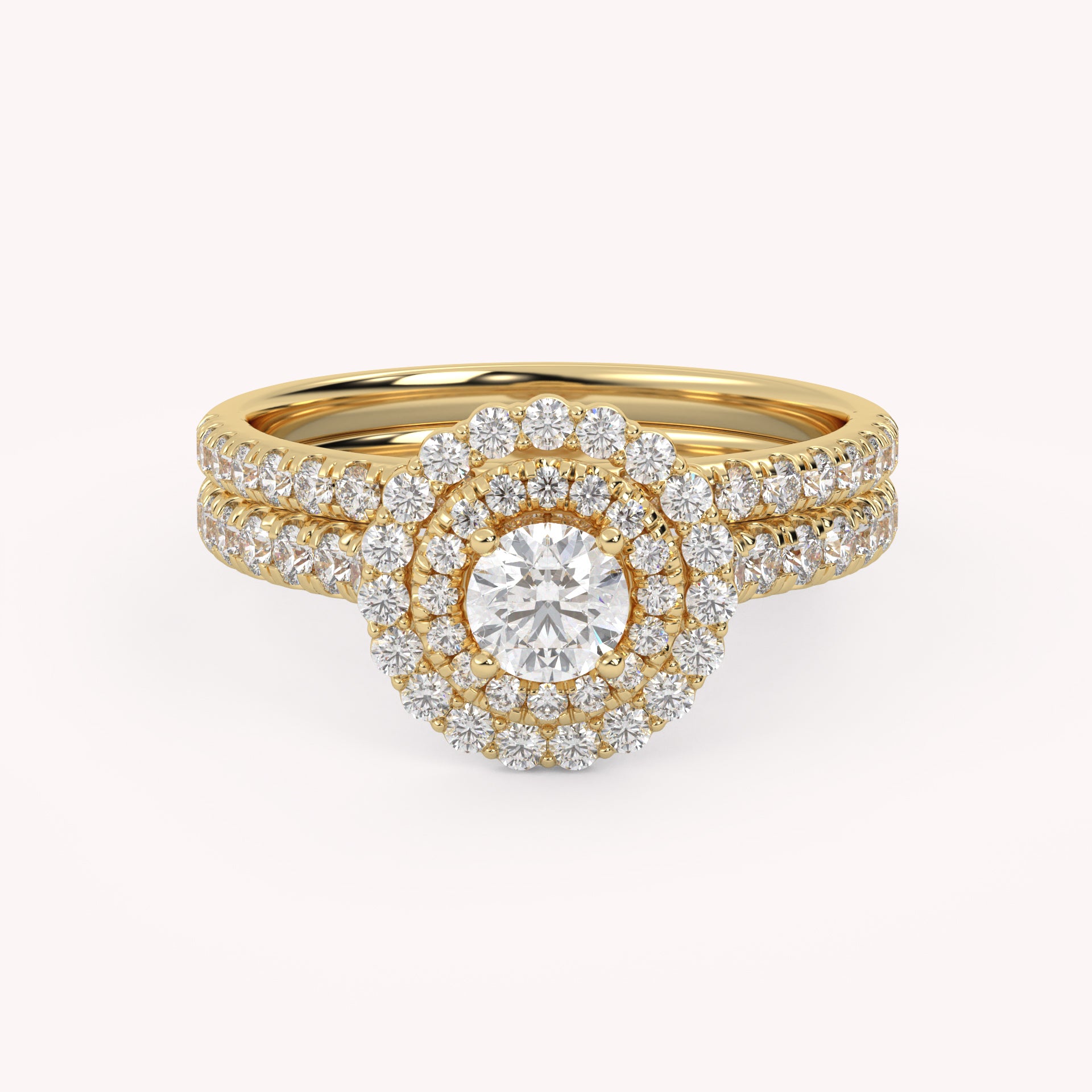Round Diamond IGI Bridal Set Ring