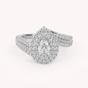 Bypass Double Halo Solitaire Ring – IGI Certified