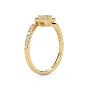 Oval & Round 0.85 Carat Lab Diamond Bypass Halo Ring – IGI Certified