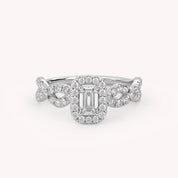 IGI Certified Emerald Diamond Engagement Ring