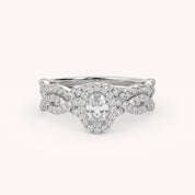 IGI 0.75 Carat Lab Diamond Infinity Halo Bridal Set Ring