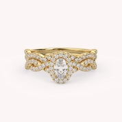 IGI 0.75 Carat Lab Diamond Infinity Halo Bridal Set Ring