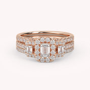 Three-Stone IGI Certified Bridal Set Ring