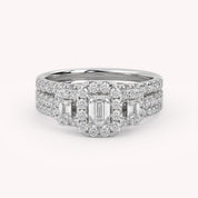 Three-Stone IGI Certified Bridal Set Ring
