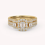 Three-Stone IGI Certified Bridal Set Ring