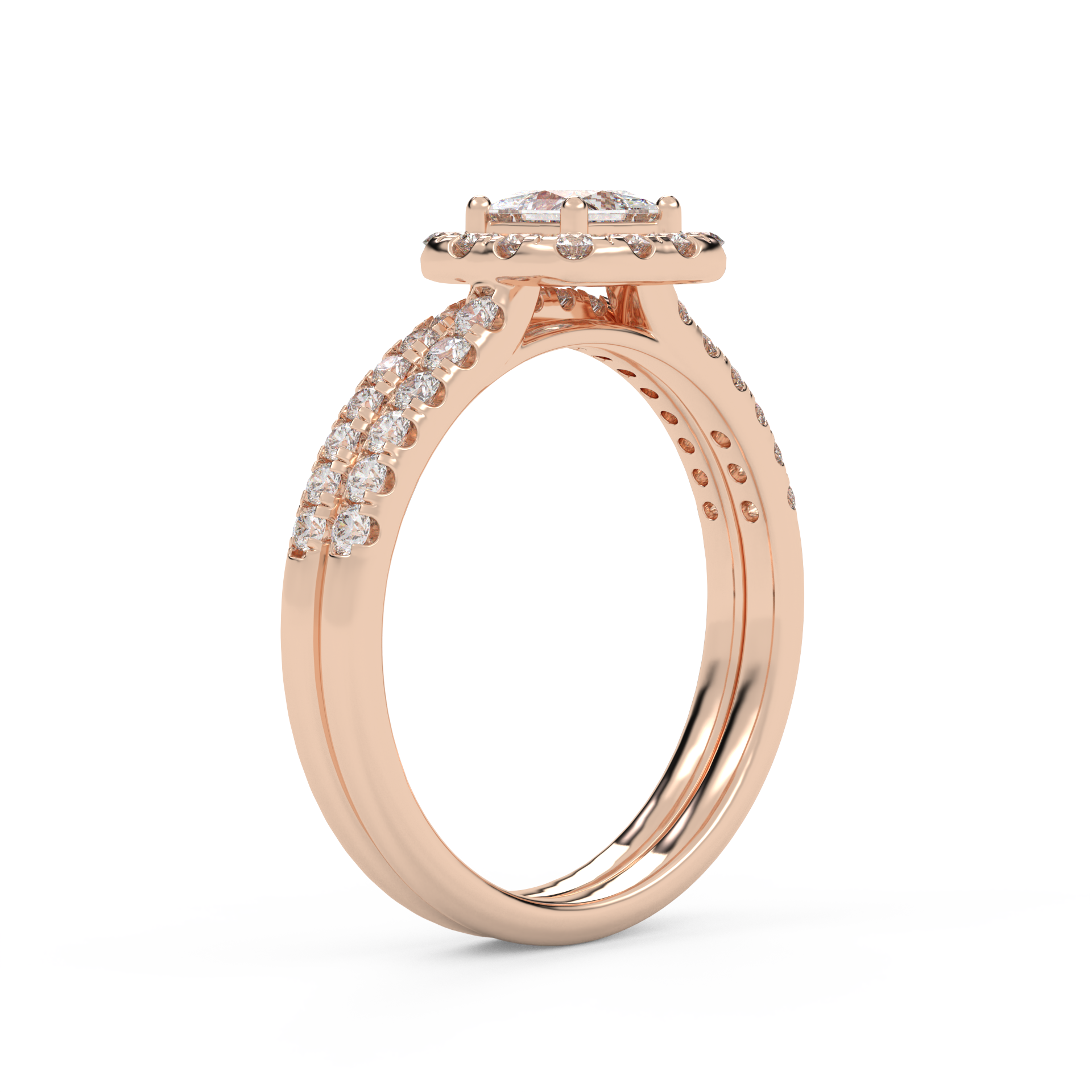 IGI Certified Princess Diamond Bridal Set Ring