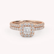 IGI Certified Princess Diamond Bridal Set Ring