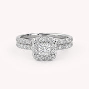 IGI Certified Princess Diamond Bridal Set Ring