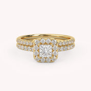 IGI Certified Princess Diamond Bridal Set Ring