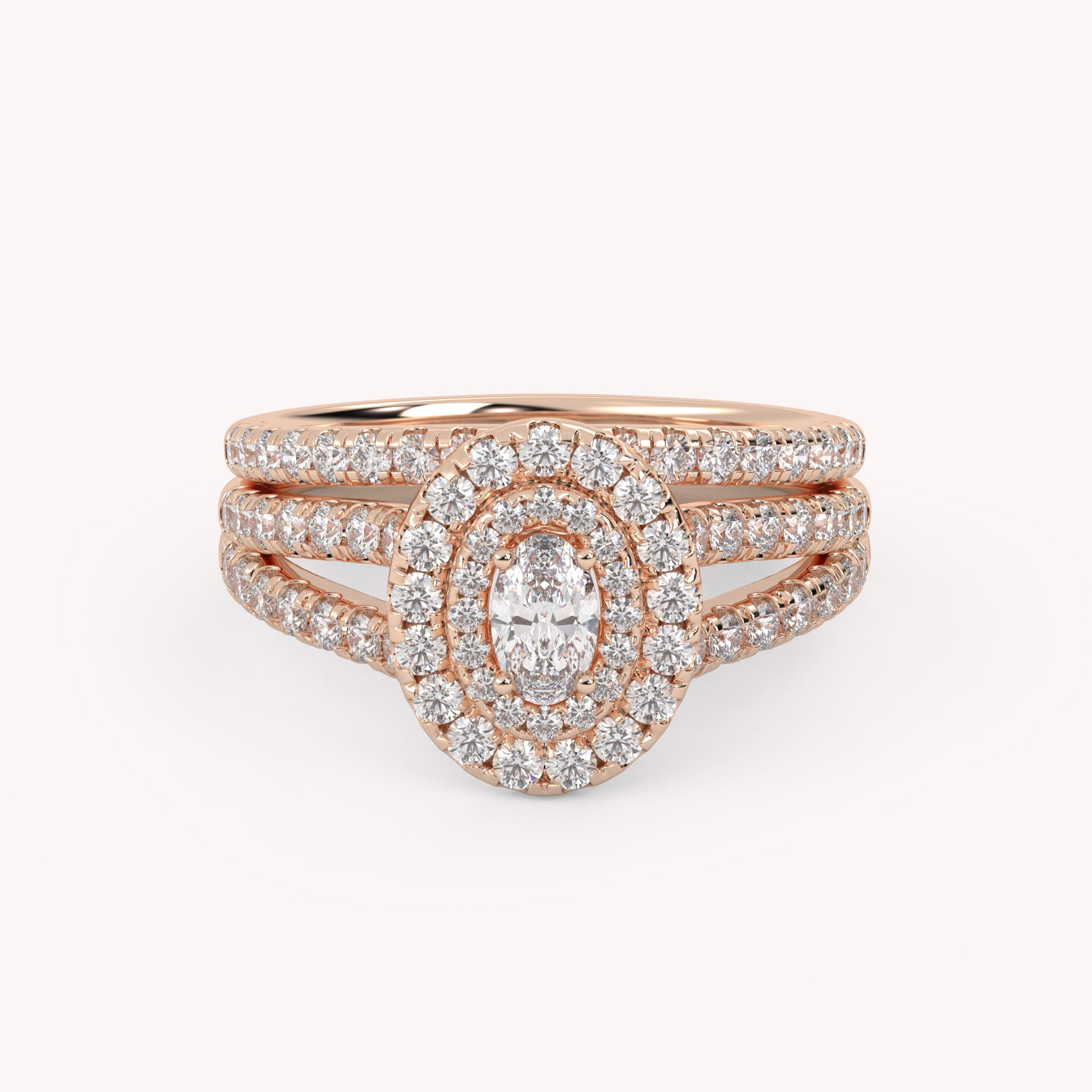 IGI Certified Split Shank Bridal Set Ring