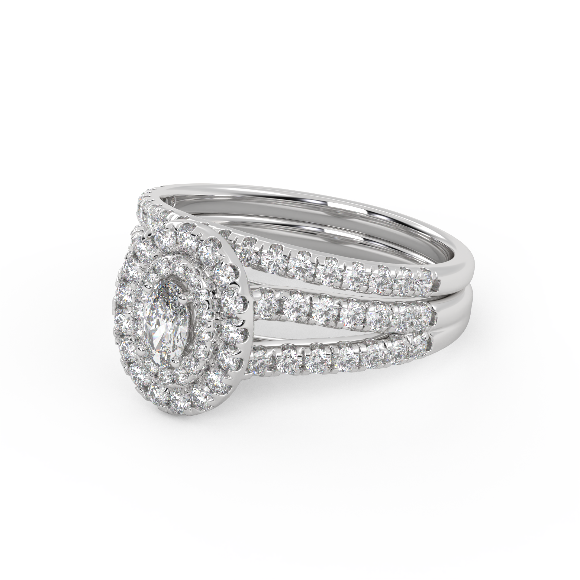 IGI Certified Split Shank Bridal Set Ring