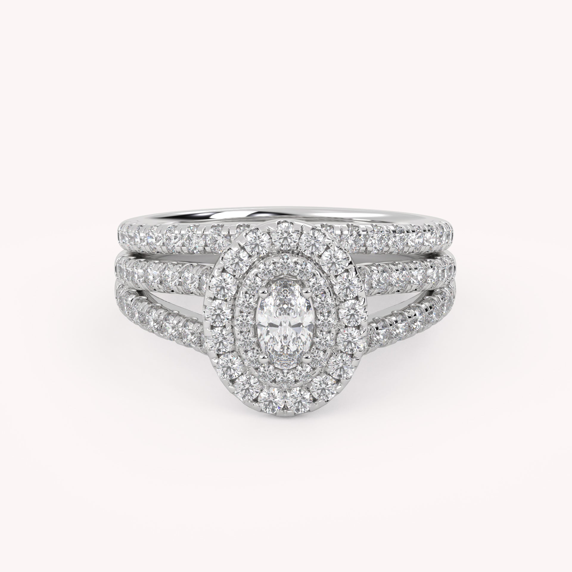 IGI Certified Split Shank Bridal Set Ring