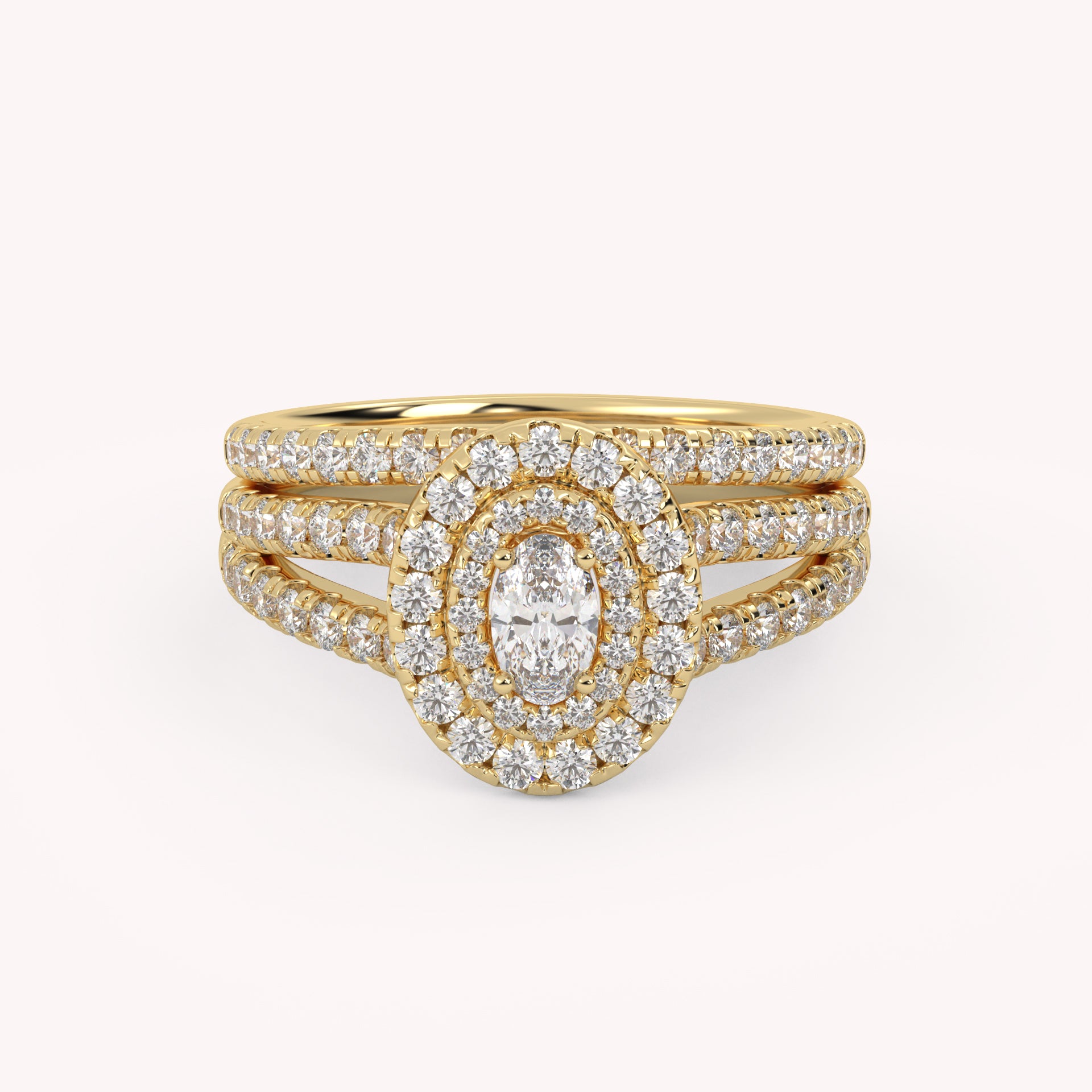 IGI Certified Split Shank Bridal Set Ring