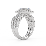 IGI Certified Emerald Cut Lab Diamond Bridal Set Ring