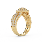 IGI Certified Double Halo Lab Diamond Bridal Set Ring