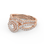 IGI Round Lab Diamond Bridal Set Ring
