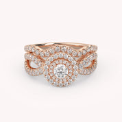IGI Round Lab Diamond Bridal Set Ring