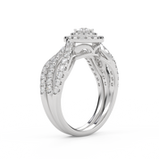 IGI Round Lab Diamond Bridal Set Ring