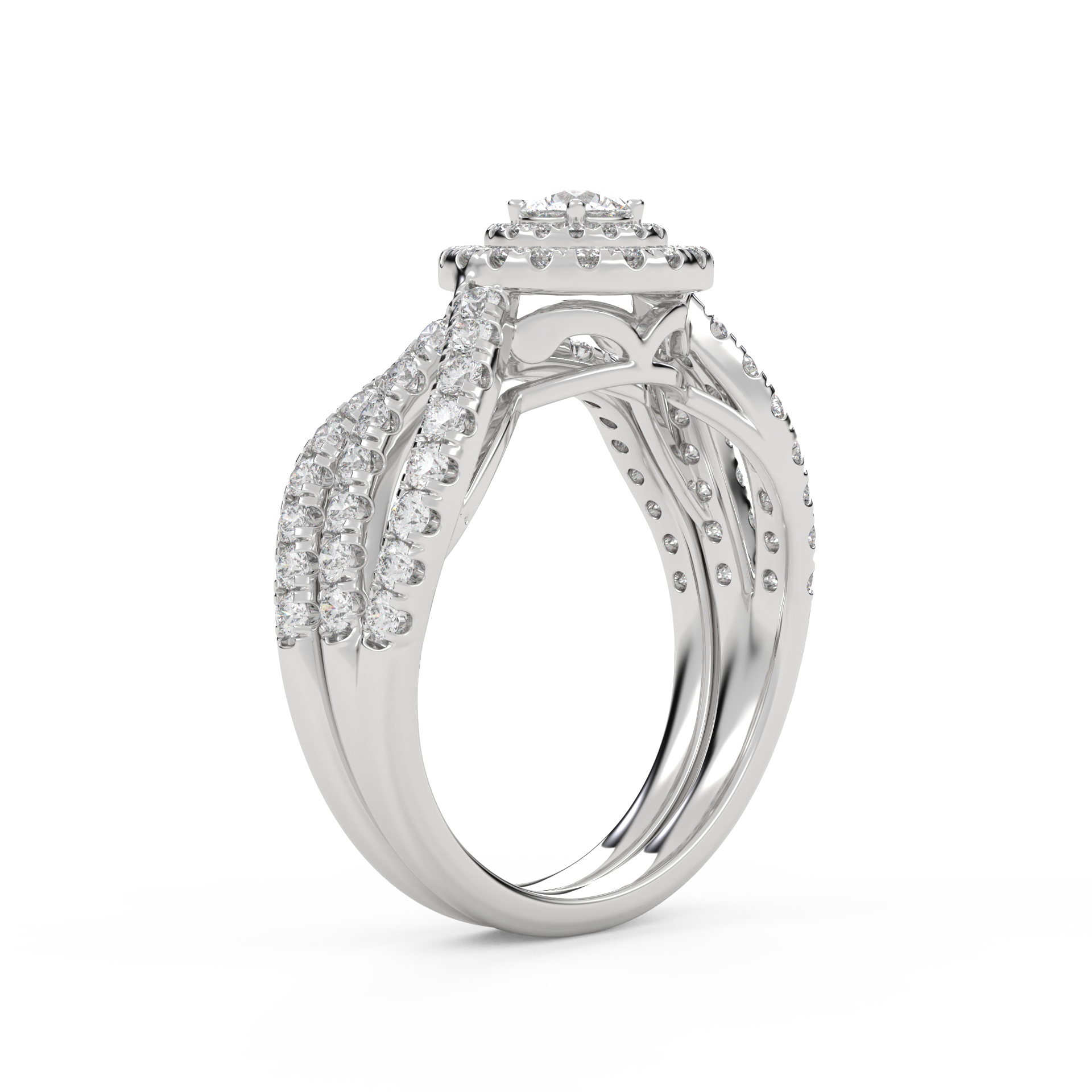 IGI Round Lab Diamond Bridal Set Ring