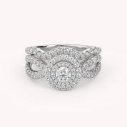 IGI Round Lab Diamond Bridal Set Ring