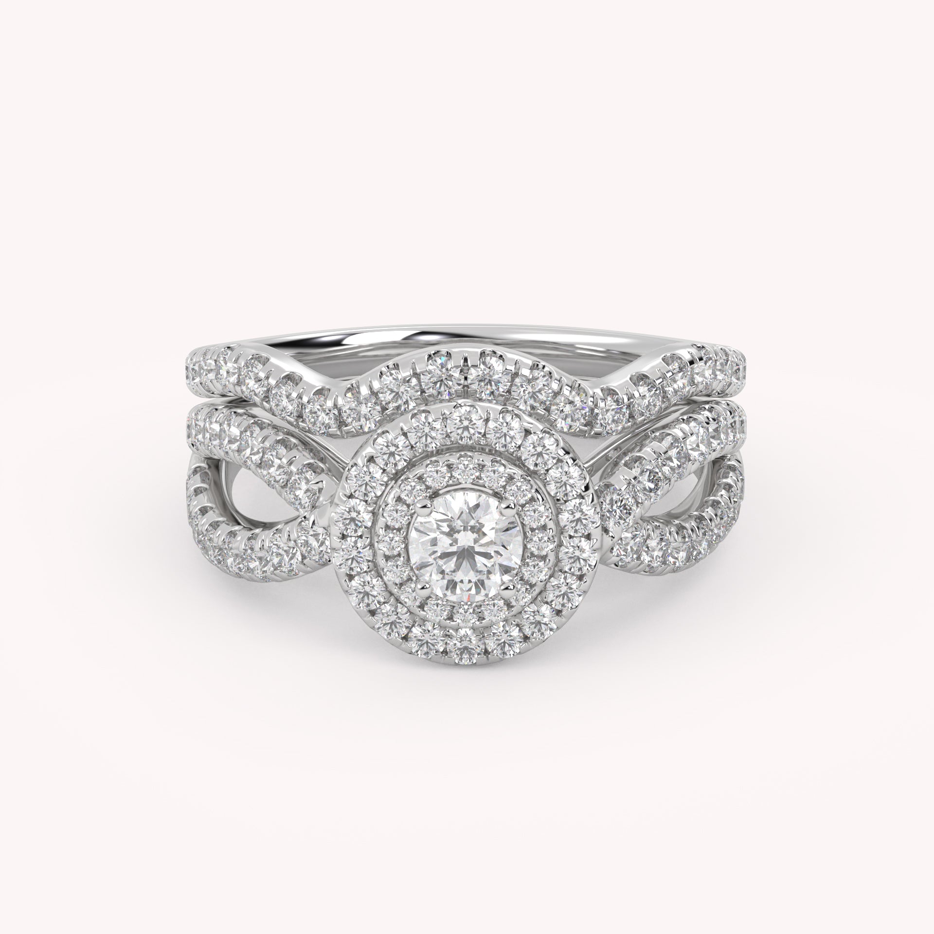 IGI Round Lab Diamond Bridal Set Ring