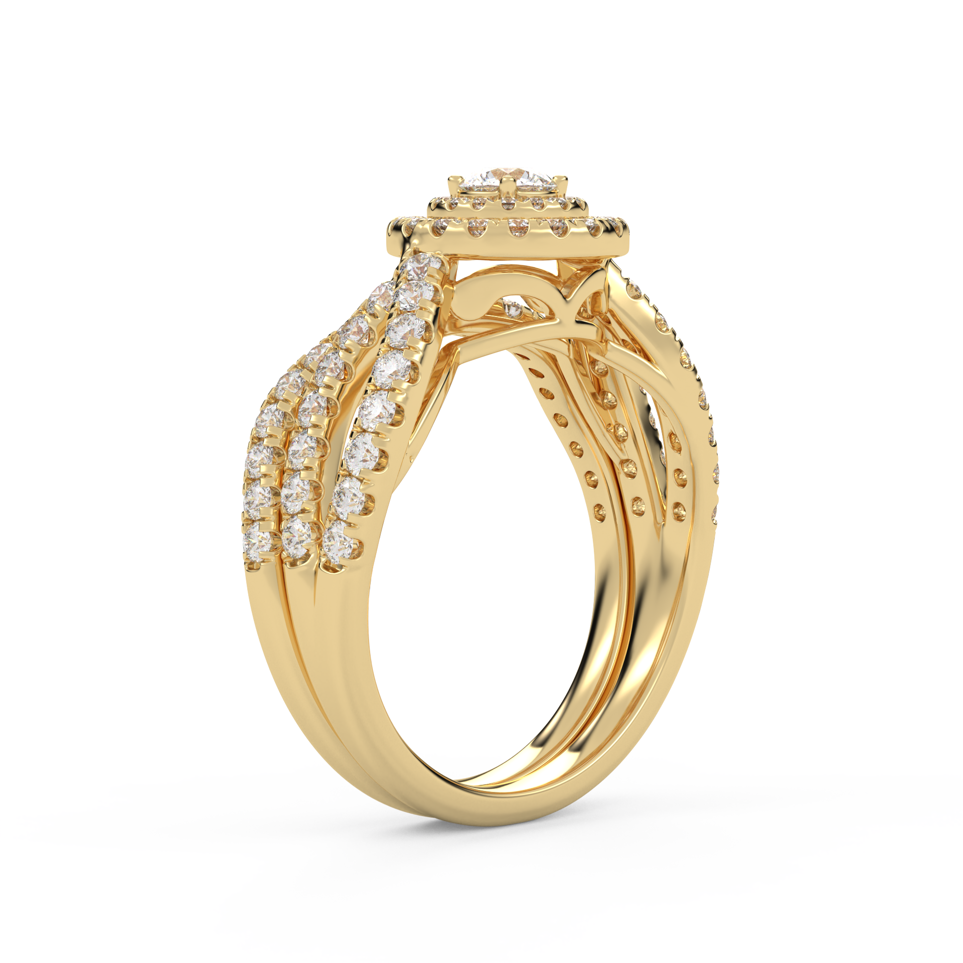 IGI Round Lab Diamond Bridal Set Ring