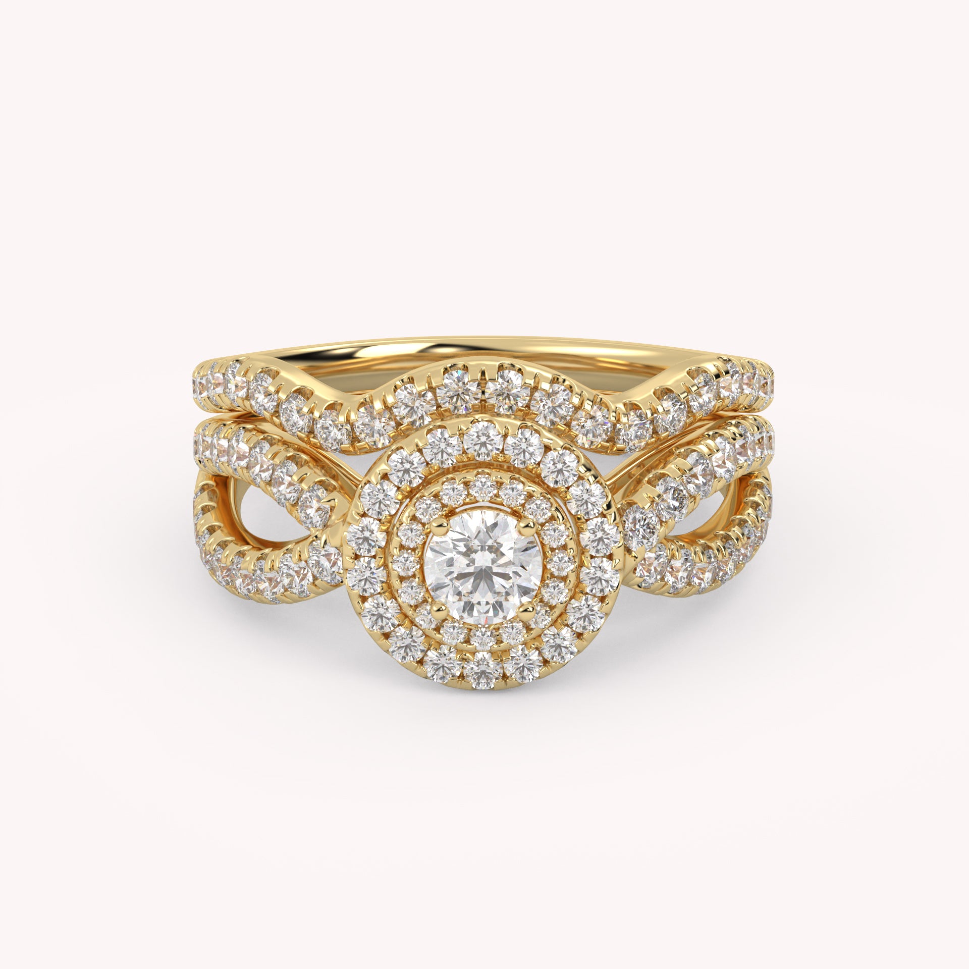 IGI Round Lab Diamond Bridal Set Ring