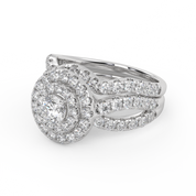 IGI Round Lab Diamond Bridal Set Ring