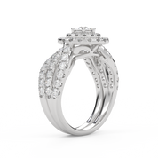 IGI Round Lab Diamond Bridal Set Ring