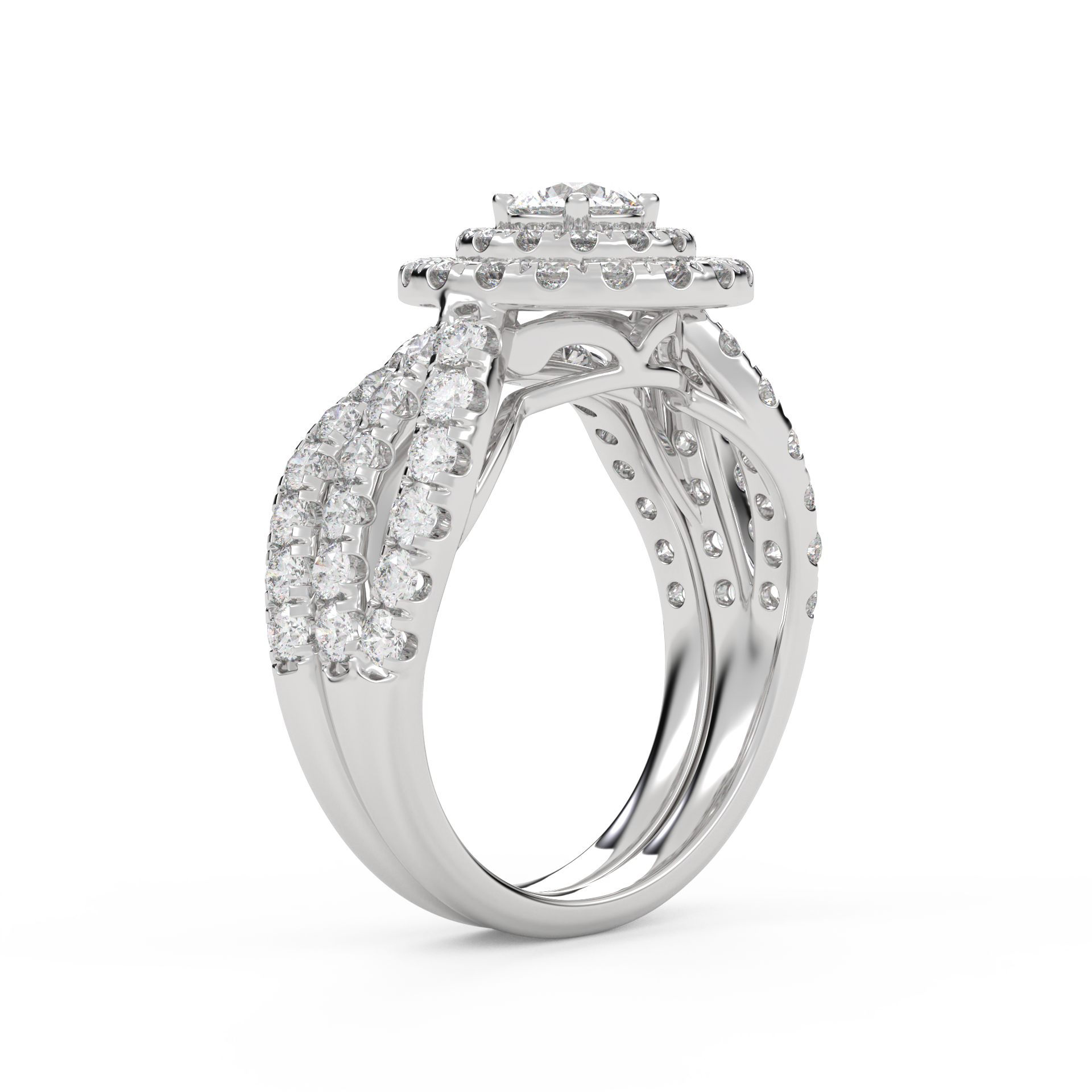 IGI Round Lab Diamond Bridal Set Ring