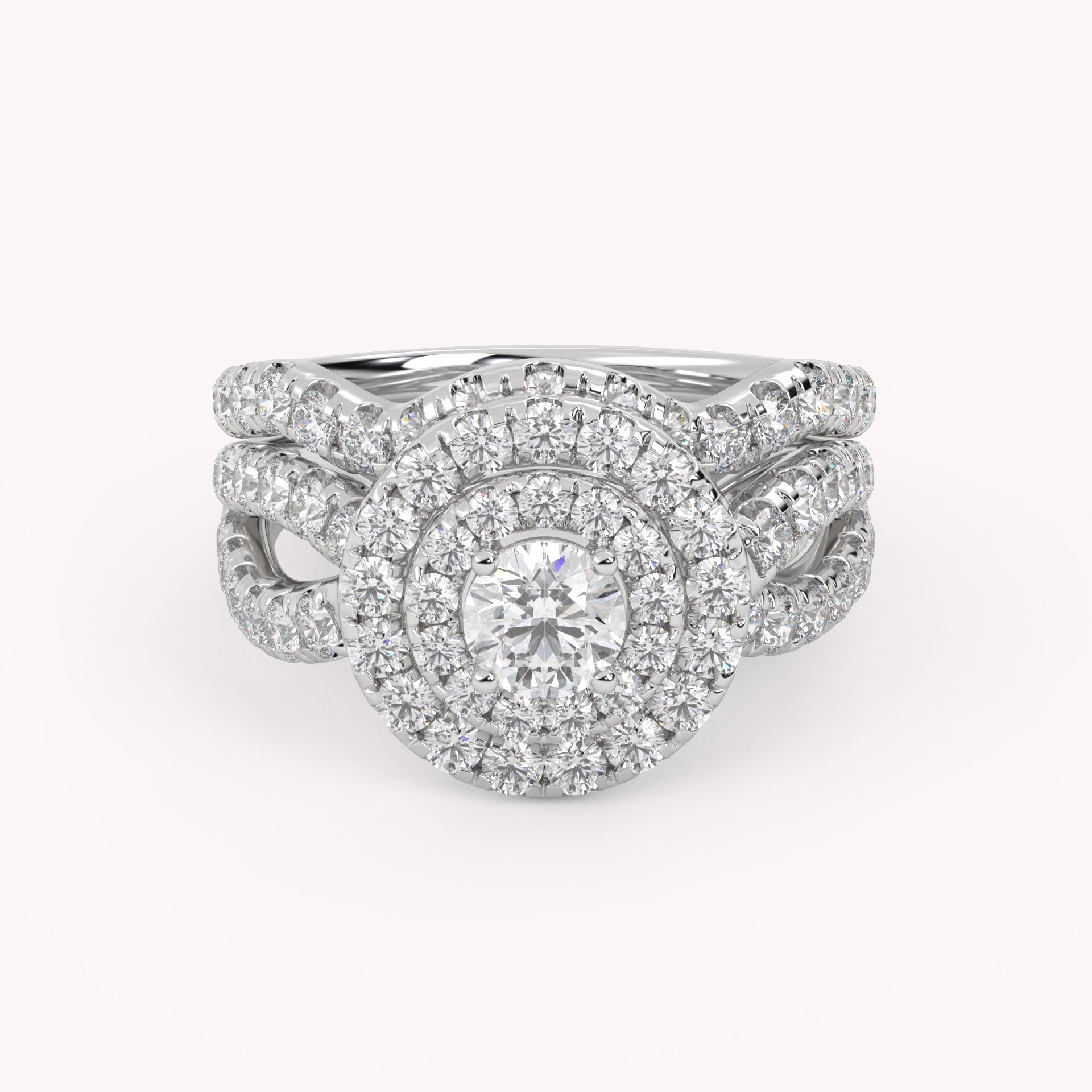 IGI Round Lab Diamond Bridal Set Ring